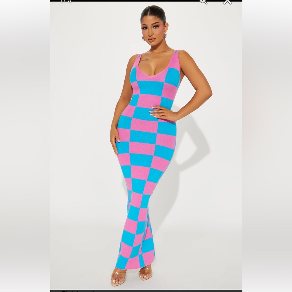 Fashion Nova Check Me Sweater Maxi Dress